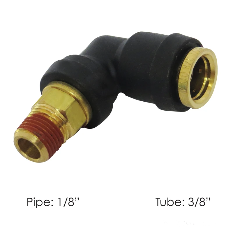 DOT Composite Push-Lock Air Brake Fitting 90° Swivel Male 3/8in Tube x 1/8in NPT Automann - 177.12C696A