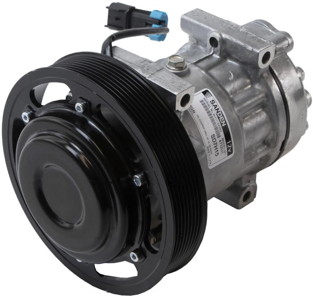 Mack/Volvo OEM Sanden SD7H15 A/C Compressor 12V 8-Groove 180mm Everco HD - 4732SAN