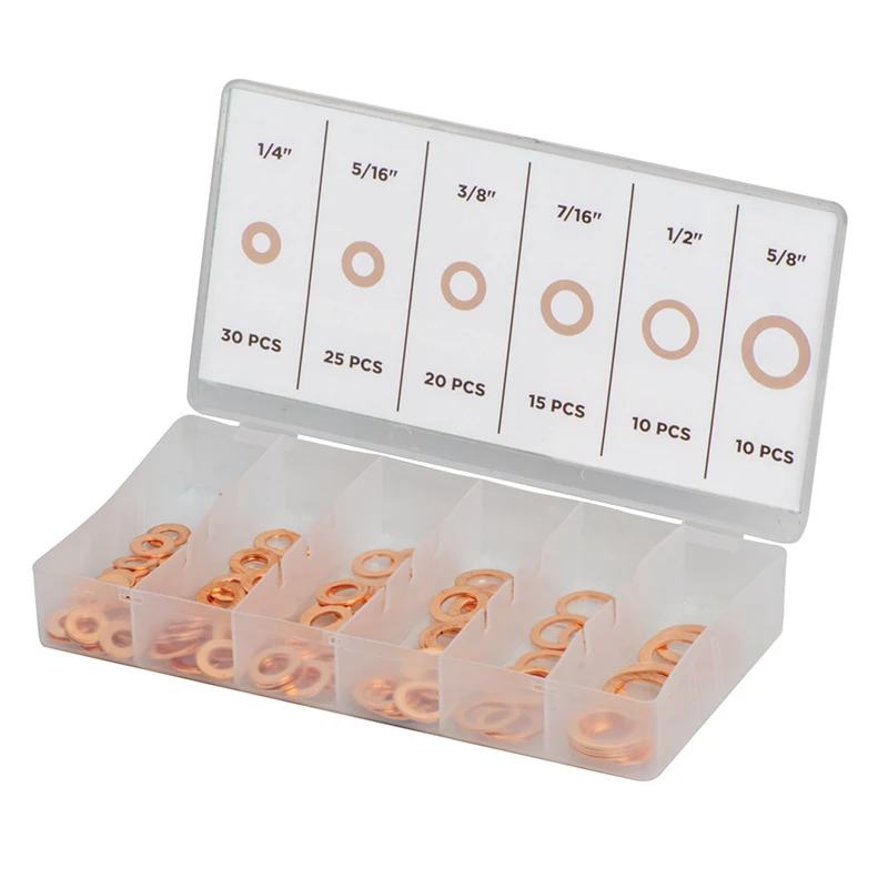 Universal Copper Washer Assortment Kit (110pc) Automann - 562.HK110CW