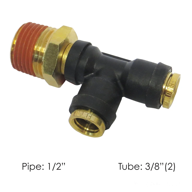 DOT Composite Push-Lock Air Brake Fitting Swivel Male Run 3/8in Tube x 1/2in NPT Automann - 177.12C716D