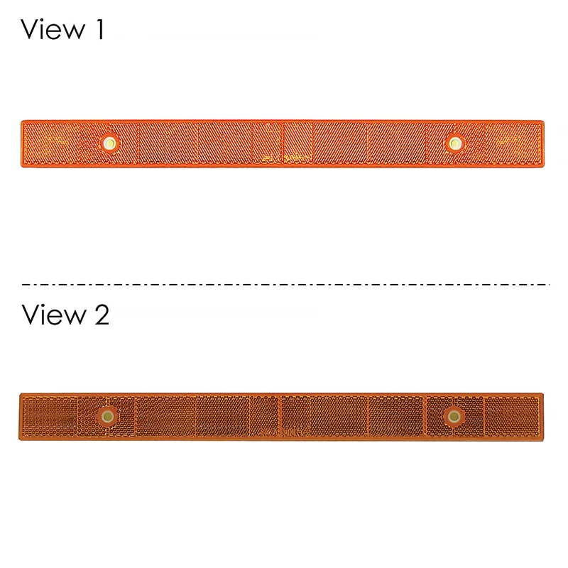 Universal Reflector 1-3/32in x 12in Amber Rectangular Quick Mount Automann - 571.RF2X12QMA