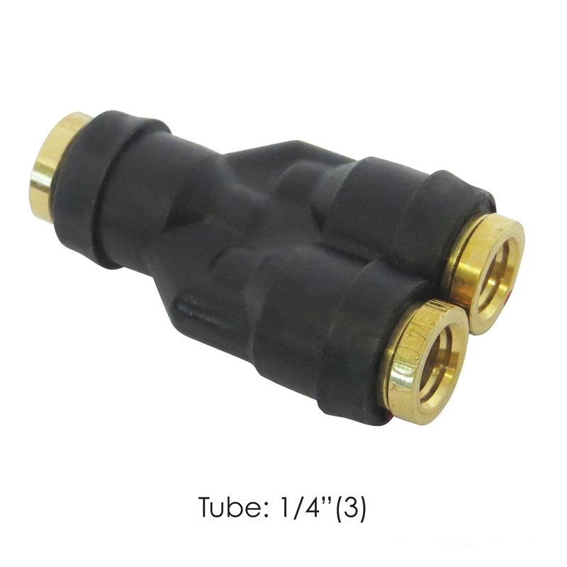 Universal 3-Way DOT Push-Lock Fitting 1/4in x 1/4in x 1/4in Tube Automann - 177.12C634