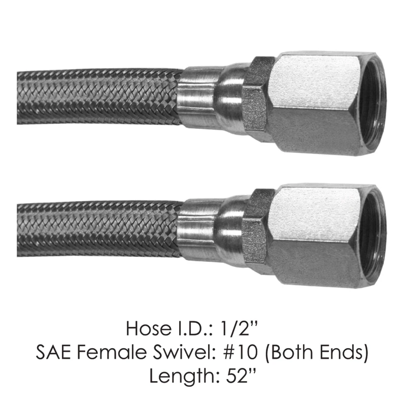 Universal Discharge Hose 52in 2 Female SAE Swivel Automann - 177.10152