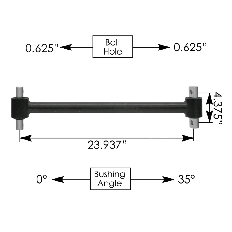 Freightliner Tube Torque Rod (23.930in, 1-9/16in Shaft) Automann - TMR514