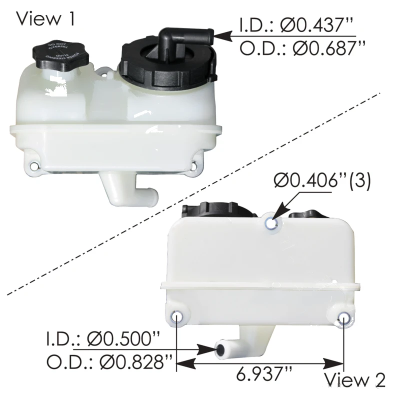 Cascadia P3/P4 / M2 Power Steering Reservoir 2 Quart Automann - 575.1076