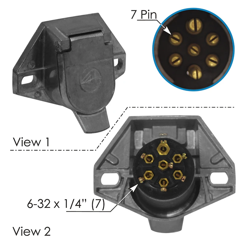 Universal Heavy-Duty 7-Pin Trailer Socket Automann - 179.1017HD