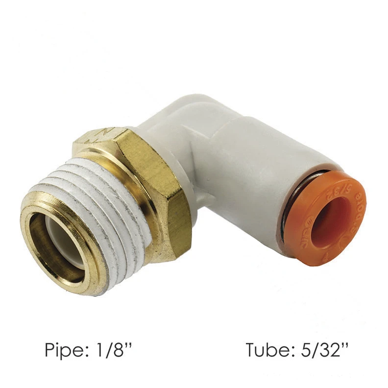 Phillips QWIK-FIT 90-Degree Fitting, 5/32in Tube x 1/8in NPT — Not DOT/SAE Air-Brake Rated