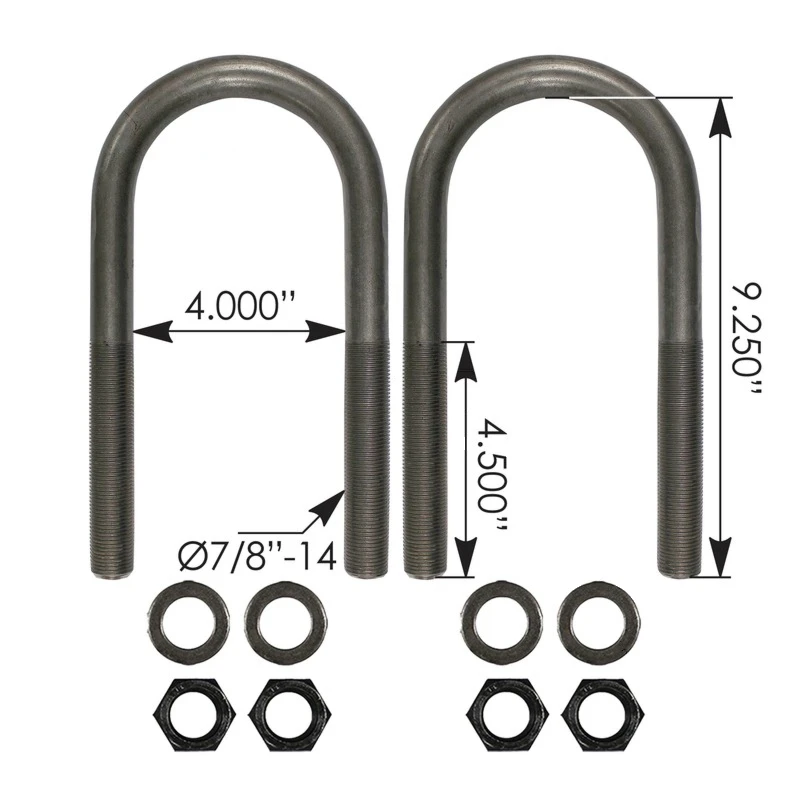 U-Bolt Kit Round 7/8in X 4in X 9-1/4in GR8 AutoMann - AUBK8164-092