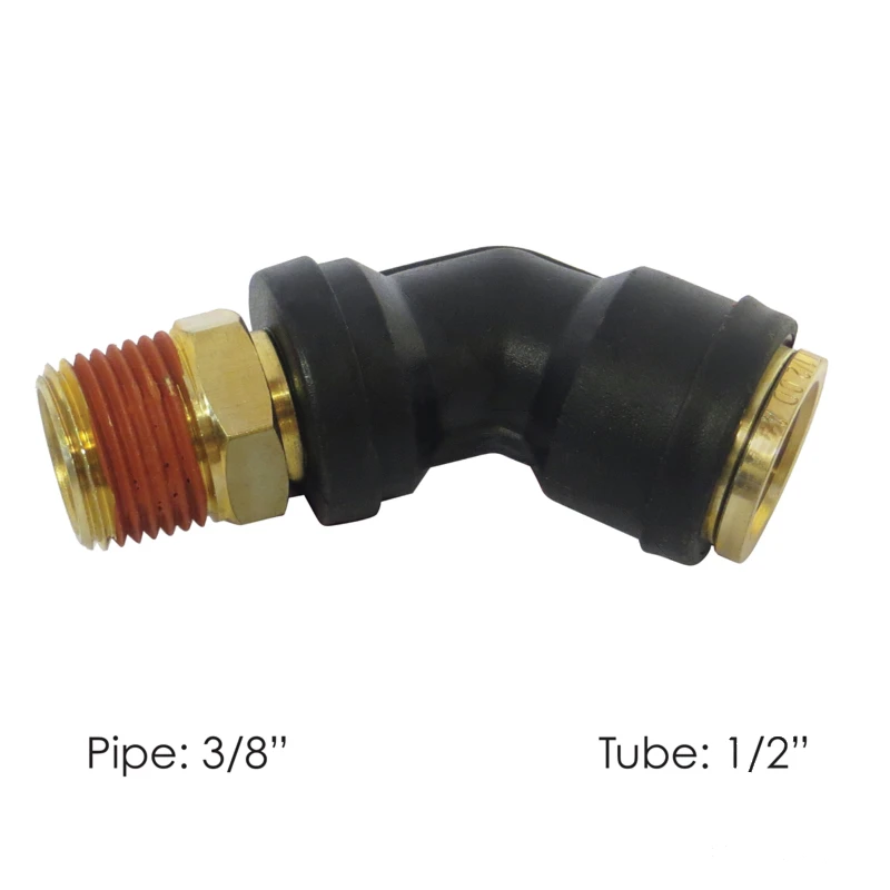 DOT Composite Push-Lock Air Brake Fitting 45° Swivel Male 1/2in Tube x 3/8in NPT Automann - 177.12C748C