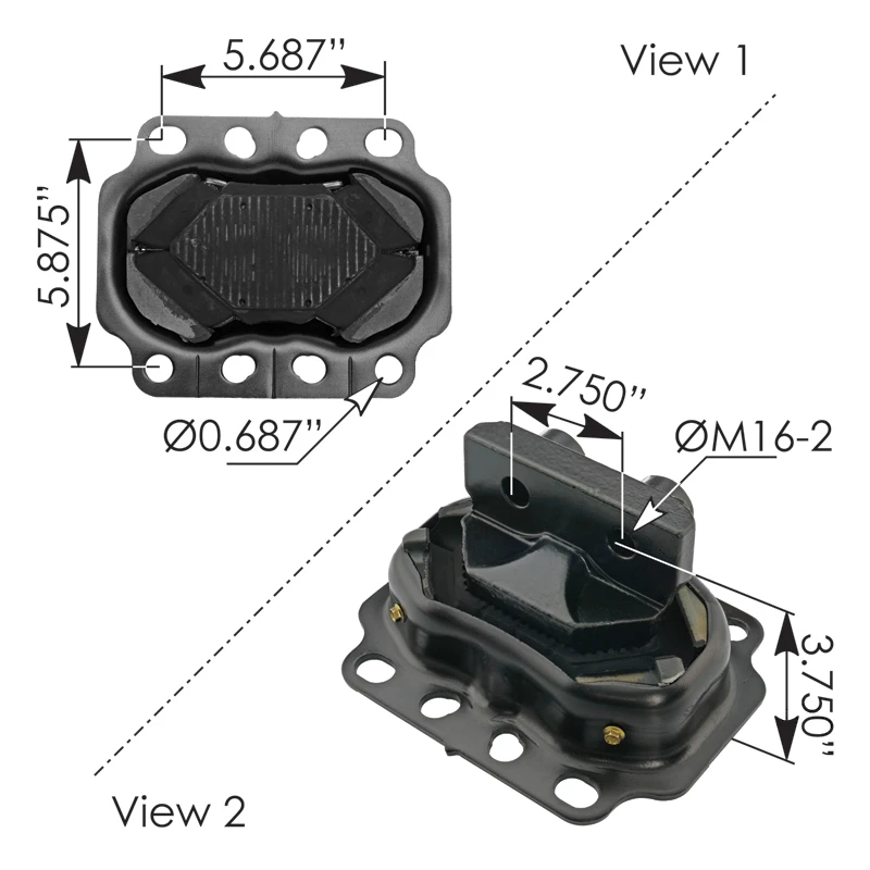 Peterbilt 386/388/389/567/579 Rear Engine Mount Automann - M17499