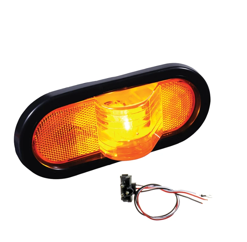 Universal Turn Signal Kit 6in Oval Midship Amber Automann - 571.LG601A-K