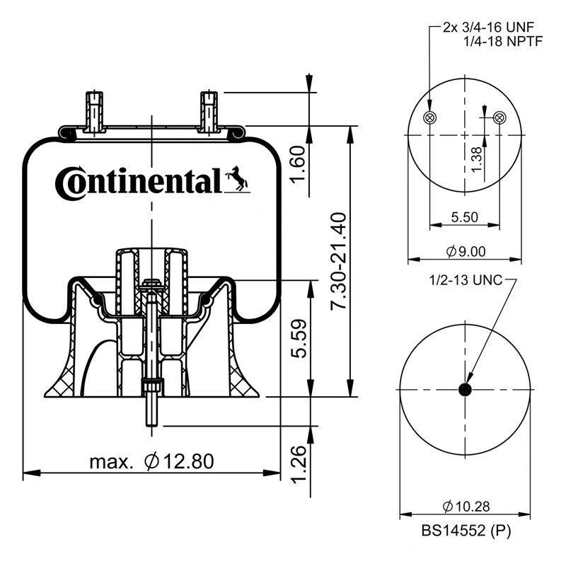 Hendrickson Trailer Rolling Lobe Air Spring Continental - 566.CT64693