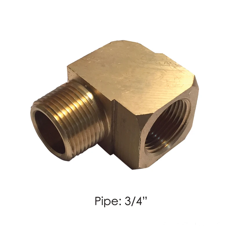 Brass NPT Air Brake Fitting 90° Street 3/4in Male x 3/4in Female Automann - 177.9116E