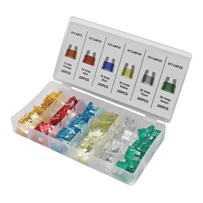 Universal Blade Fuse Assortment 120pc Automann - 577.ABF120-KT