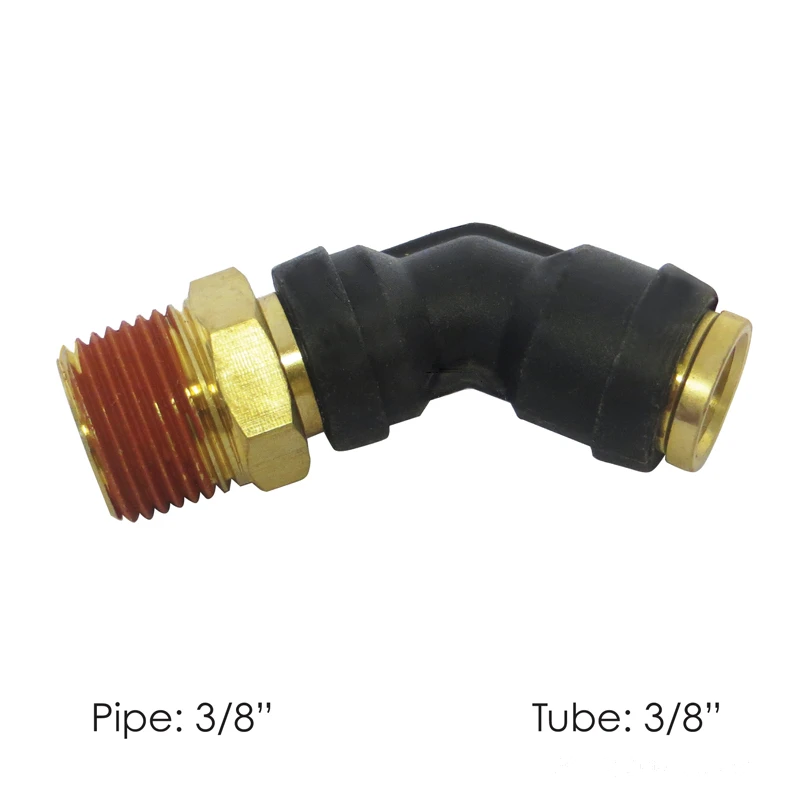 DOT Composite Push-Lock Air Brake Fitting 45° Swivel Male 3/8in Tube x 3/8in NPT Automann - 177.12C746C