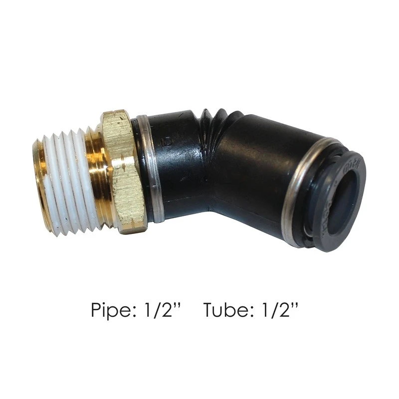 Universal DOT 45-Degree 1/2in Tube x 1/2in NPT Fitting Automann - 177.11748D