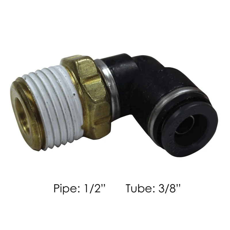 Universal Push Lock Connect Swivel Male Elbow 3/8in X 1/2in Automann - 177.11696D