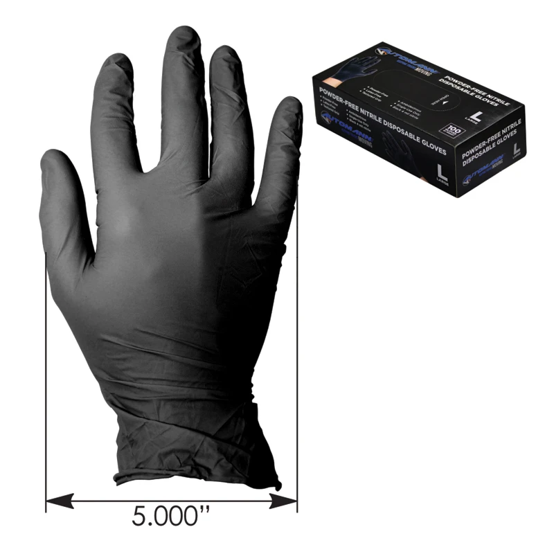 Nitrile Gloves 100ct Black 4mil Large 571.G1001L