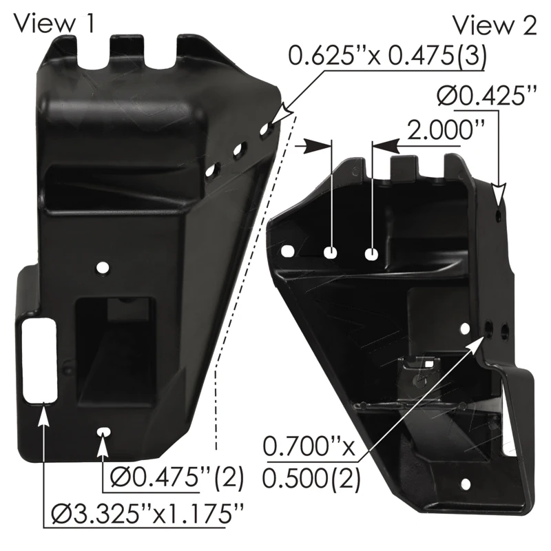 Cascadia P4 (2018-2025) Bumper Mounting Bracket LH Automann - 564.46699