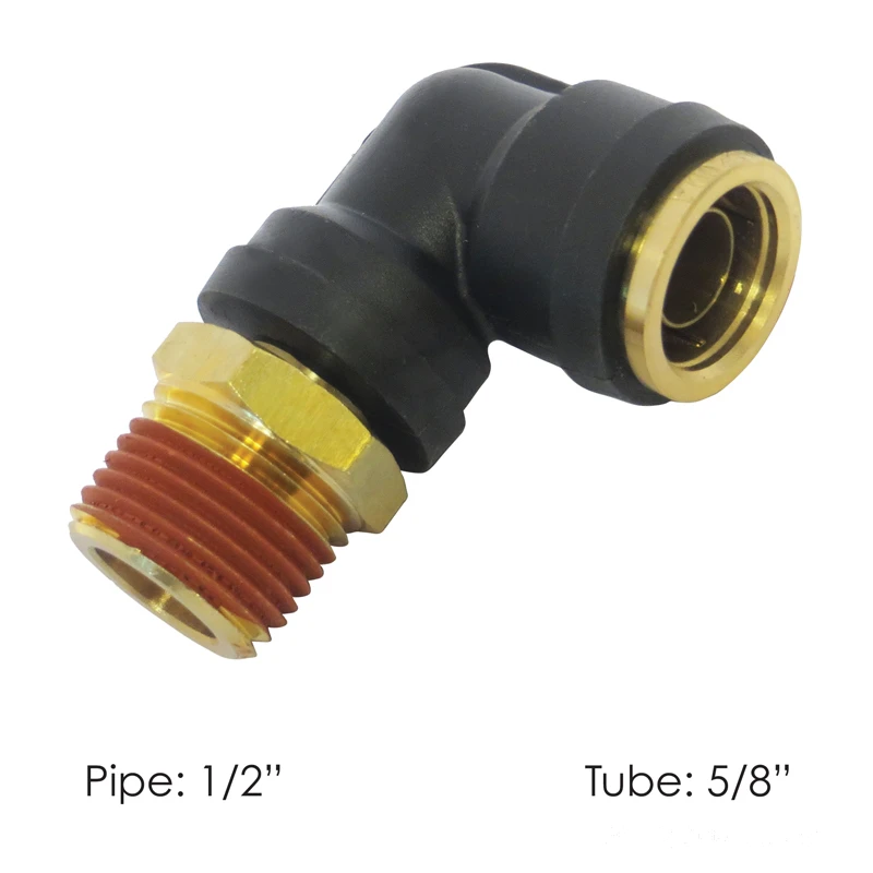 DOT Composite Push-Lock Air Brake Fitting 90° Swivel Male 5/8in Tube x 1/2in NPT Automann - 177.12C6910D