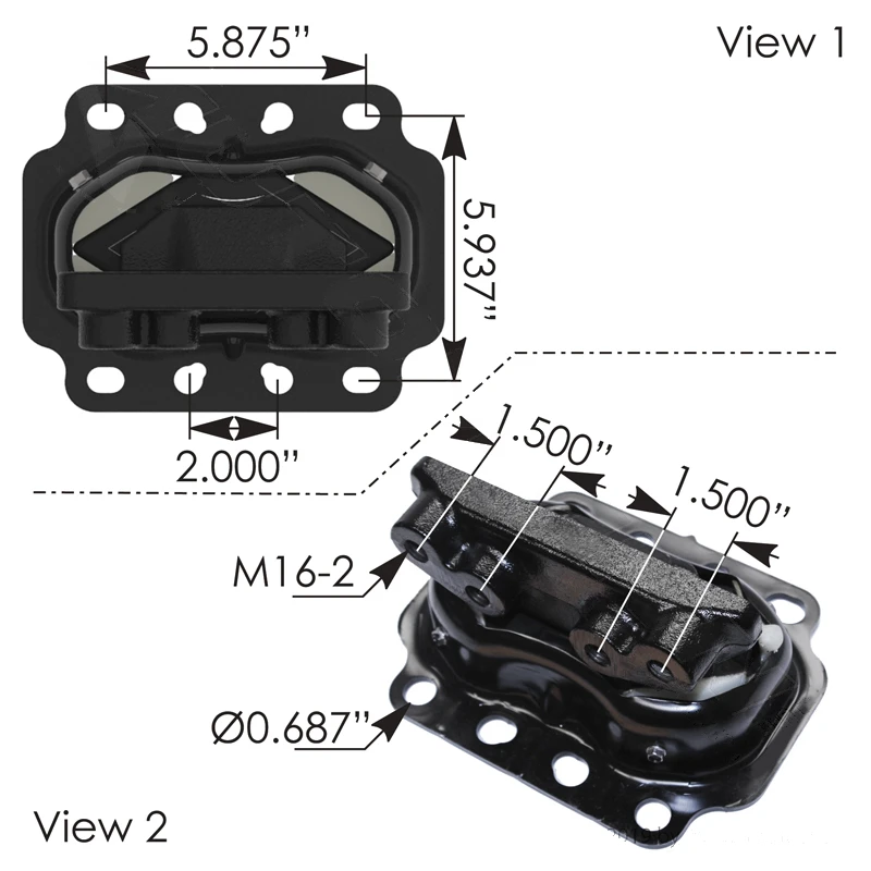 Kenworth T680 / T880 / W990 and Peterbilt 367 / 386 / 388 / 389 / 567 / 579 / 587 (2013-2021) Cummins ISX15 Rear Engine Mount Automann - M17496