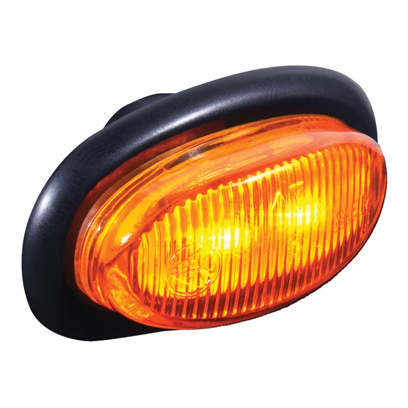 Universal LED Marker Light Mini Oval Amber 1in x 2in (with Wire) Automann - 571.LD34A2
