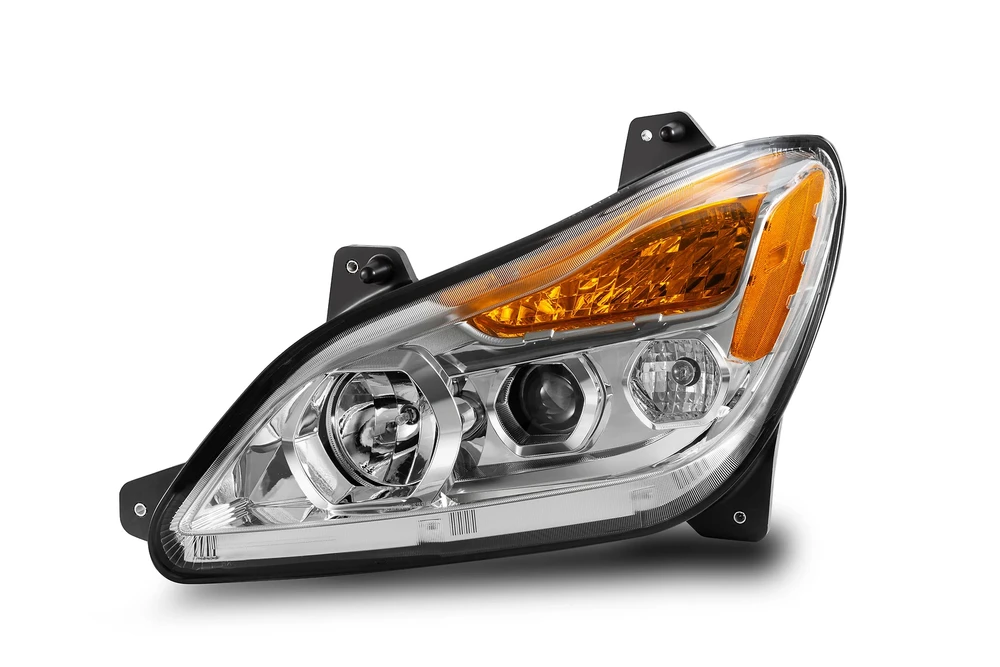 Kenworth T680 Headlight New Generation Chrome Halogen LH DTBP - DTBP-KW-TD01-05-018CL-12-LH / TD01-05-018CL-12