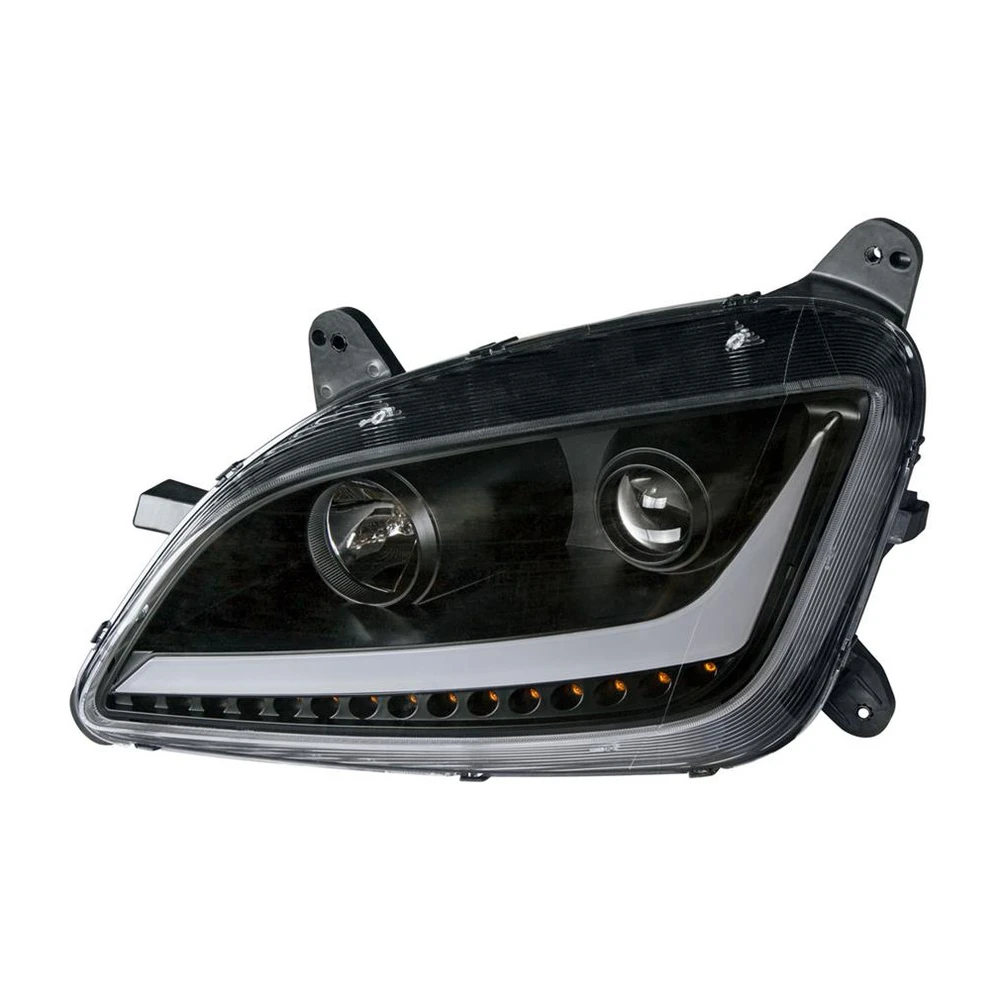 Peterbilt 579 587 LED Headlight Black Inner LH DTBP - PLH34B-D