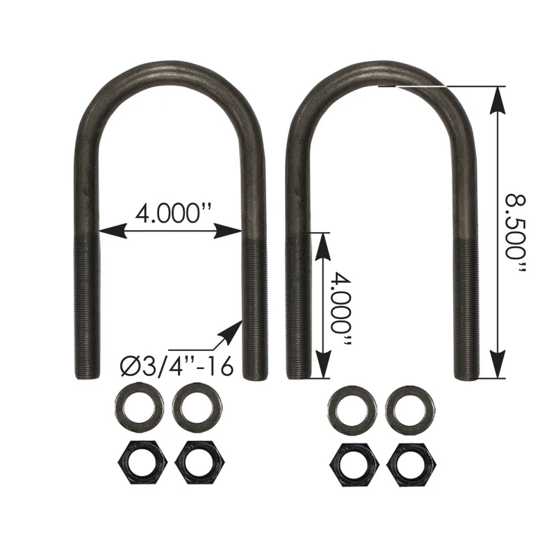 Universal Heavy-Truck Suspension 3/4in-16 x 4in x 8-3/8in U-Bolt Kit Automann - AUBK8154-083