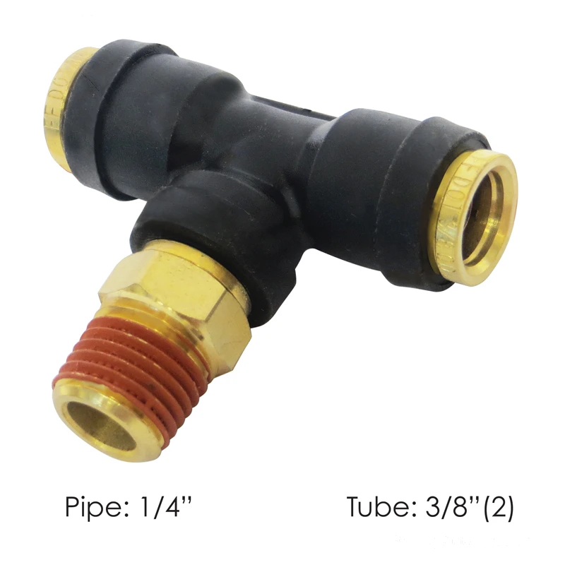 DOT Composite Push-Lock Air Brake Fitting Swivel Male Branch 3/8in Tube x 1/4in NPT Automann - 177.12C726B