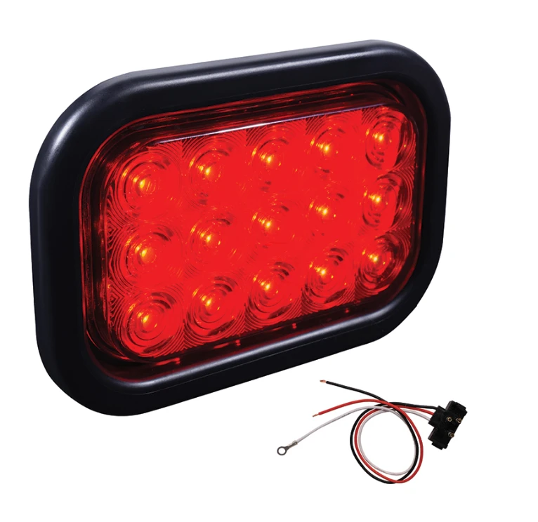 Universal Stop/Tail/Turn Light Kit LED 3-1/2in x 5-1/4in Red Automann - 571.LD45R15-K