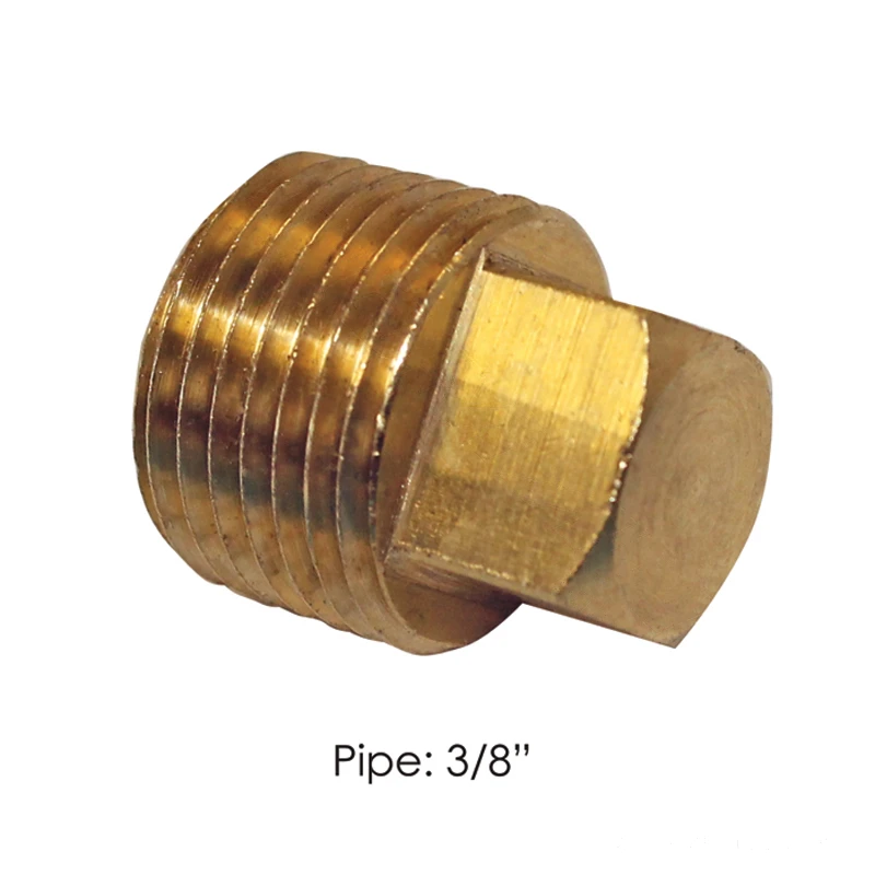 Brass NPT Air Brake Fitting Square-Head 3/8in Male Automann - 177.9109C