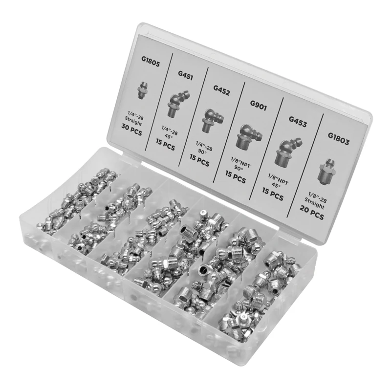 Grease Fitting Assortment Kit SAE 110pc Automann - 562.HK110SG