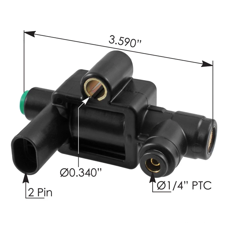Kenworth Peterbilt Paccar 3-Way Solenoid Valve 12V Automann - 173.1114