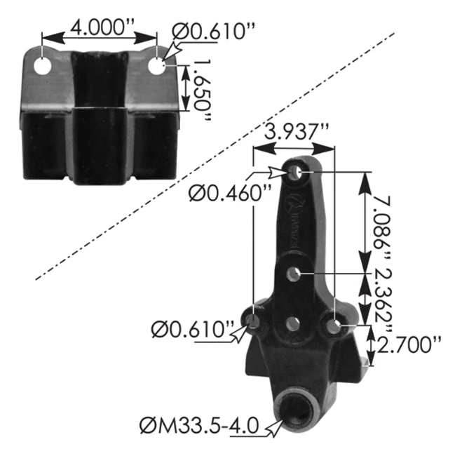 Volvo VN/VHD 2004-2018 Shackle Hanger (Rear of Front) Automann - MV96731