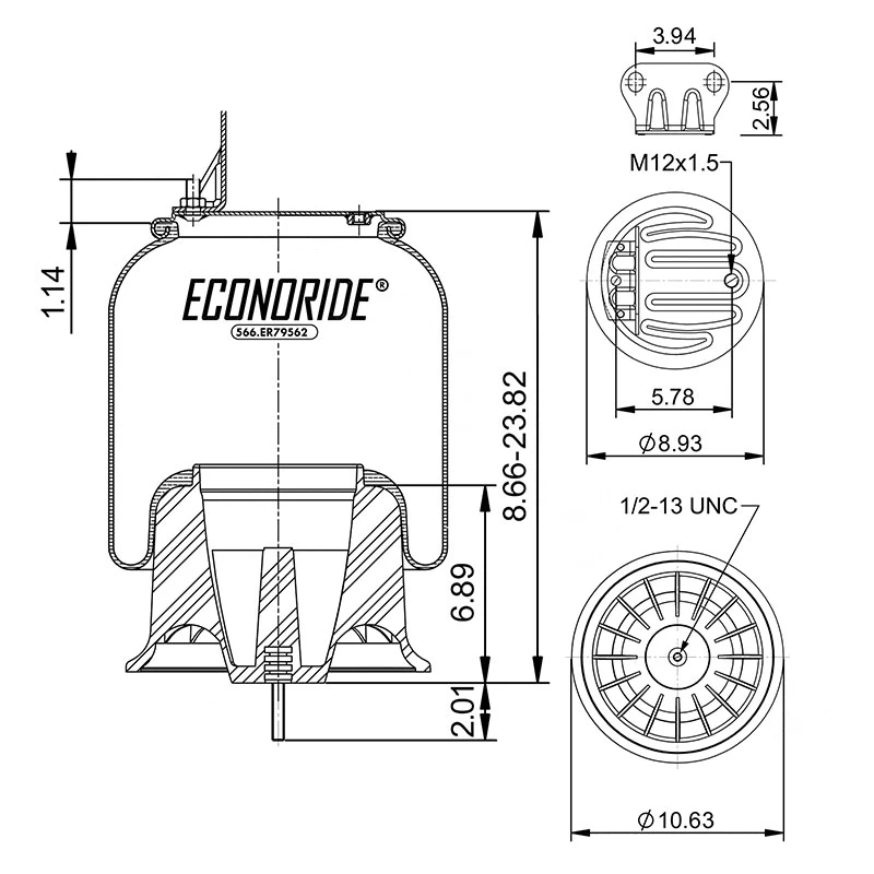Freightliner Cascadia P3/P4 / 114SD / 122SD / M2 Rolling-Lobe Air Spring Econoride - 566.ER79562