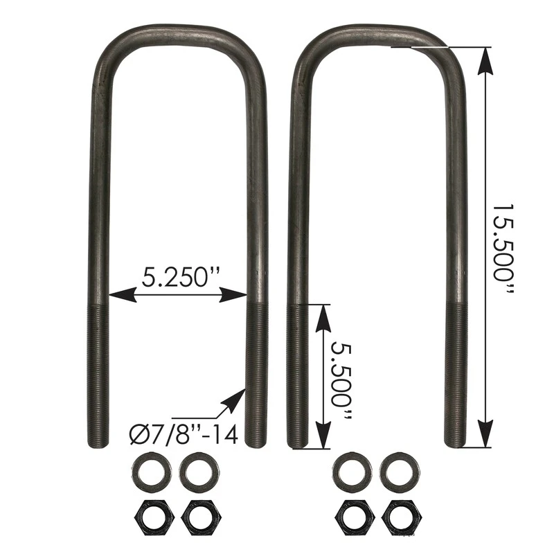 Freightliner Cascadia P4 (2018-2025) Front U-Bolt Kit, 7/8in x 5-1/4in x 15-1/2in Automann - AUBK8866-154