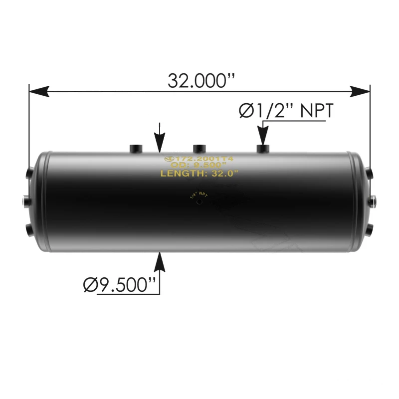 Universal Air Tank 1600 Cubic in 9.500in Dia Automann - 172.2001T4