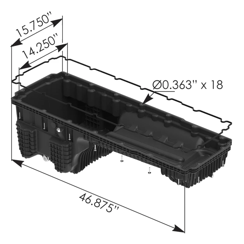 Cascadia P4 (2018-2025) Oil Pan Detroit Diesel Automann - 802.233413 WITH SEAL/GASKET WITH BOLT