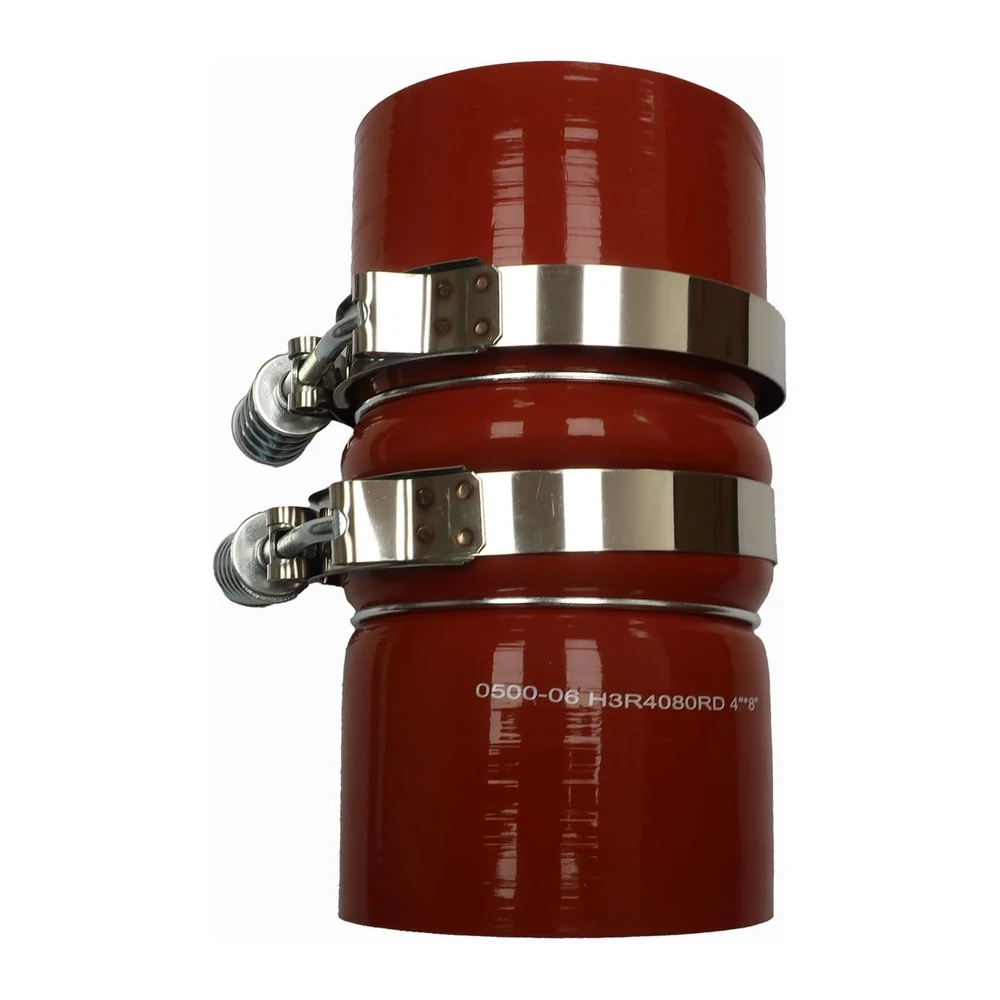 Silicone Hose with Clamp 4in x 8in (Red) DTBP - DTBP-05-H3R4080RD