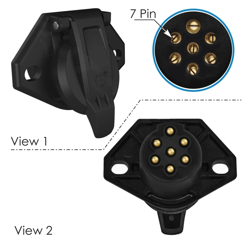 Universal 7-Way Nylon Socket with Split Pins Automann - 179.1039