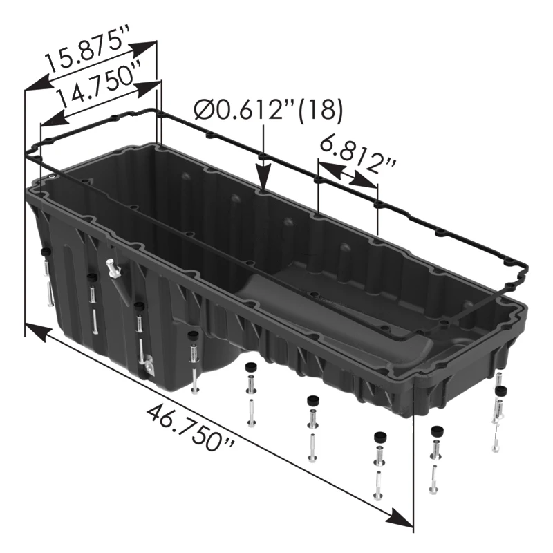 Freightliner Cascadia P3 (2008-2018) DD15 Oil Pan Automann - 802.46292 WITH SEAL/GASKET WITH BOLT