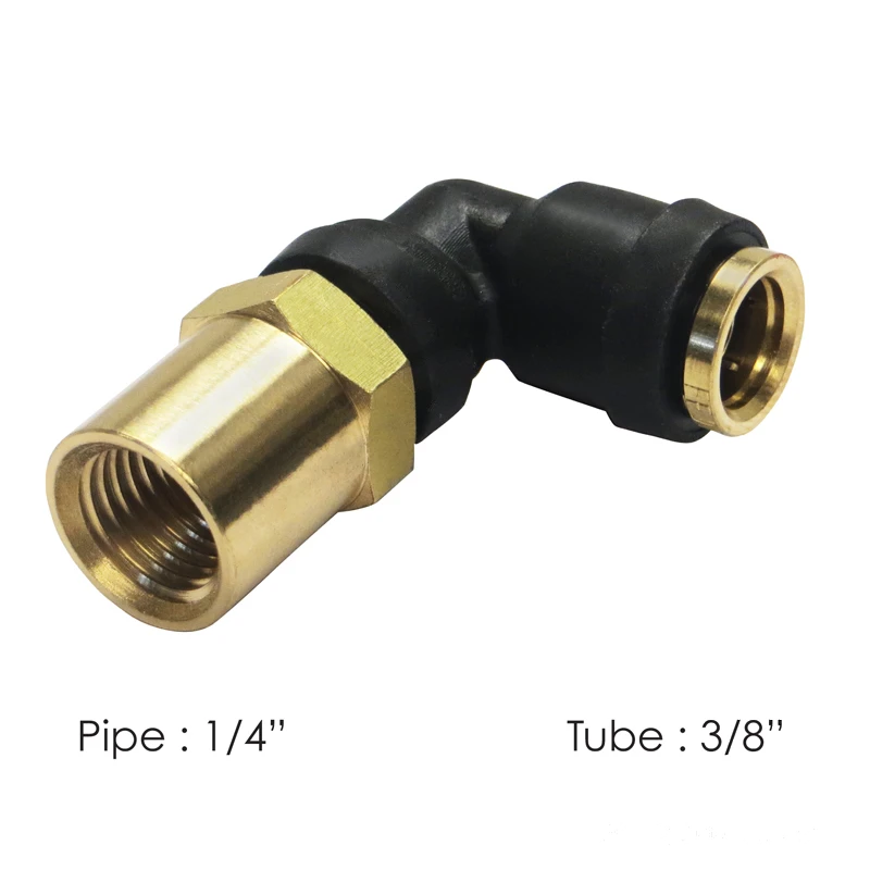 DOT Composite Push-Lock Air Brake Fitting 90° Swivel Female 3/8in Tube x 1/4in NPT Automann - 177.12C706B