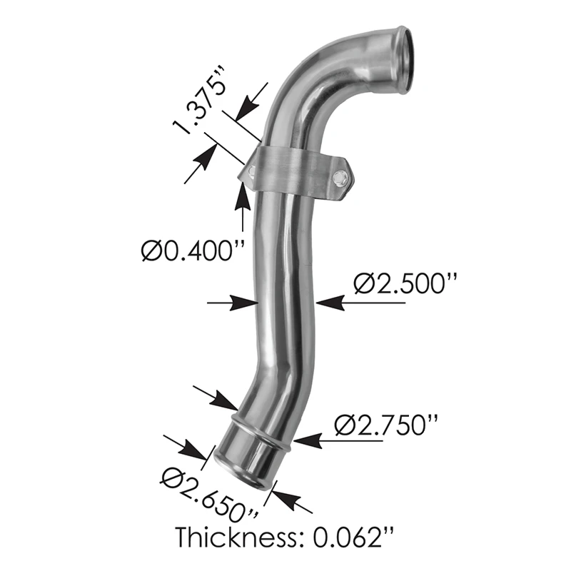 Cascadia P4/P3 Radiator Pipe DD13/DD15 SS304 Automann - 561.46546SS