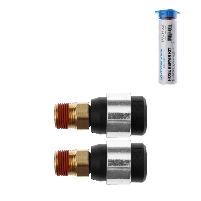 Universal 3/8in ID x 3/8in NPT Air Brake Hose Repair Kit Automann - 177.71402T