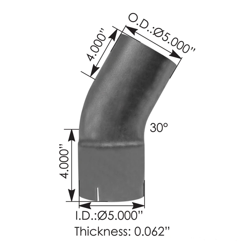 Universal Exhaust Elbow 30 Degree 5in ID-OD Automann - 562.U4530E4A
