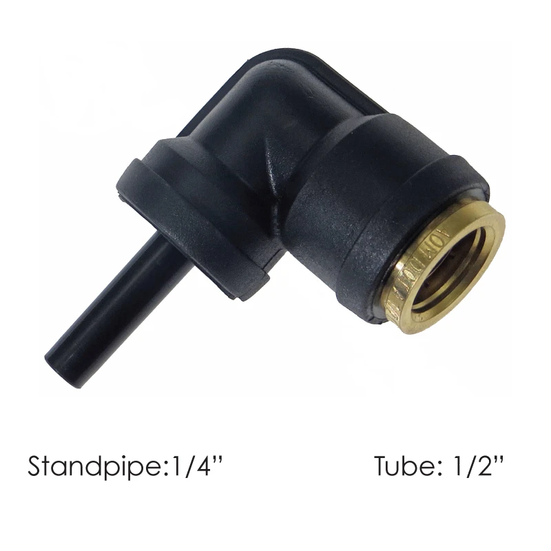Universal 90-Degree DOT Push-Lock Fitting 1/2in Tube x 1/4in Standpipe Automann - 177.12C598B