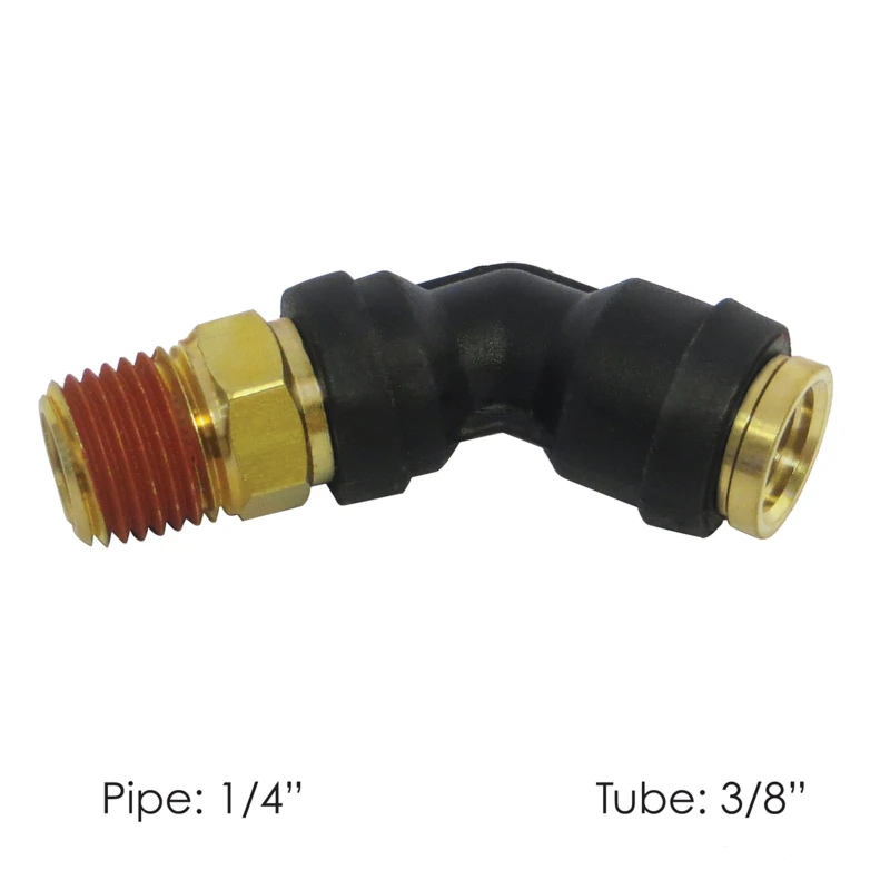 DOT Composite Push-Lock Air Brake Fitting 45° Swivel Male 3/8in Tube x 1/4in NPT Automann - 177.12C746B
