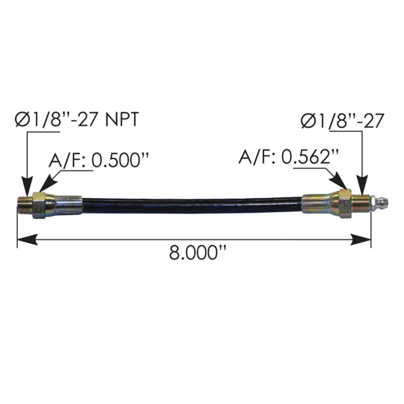 Universal Clutch Grease Hose 8in Automann - 755.GH108