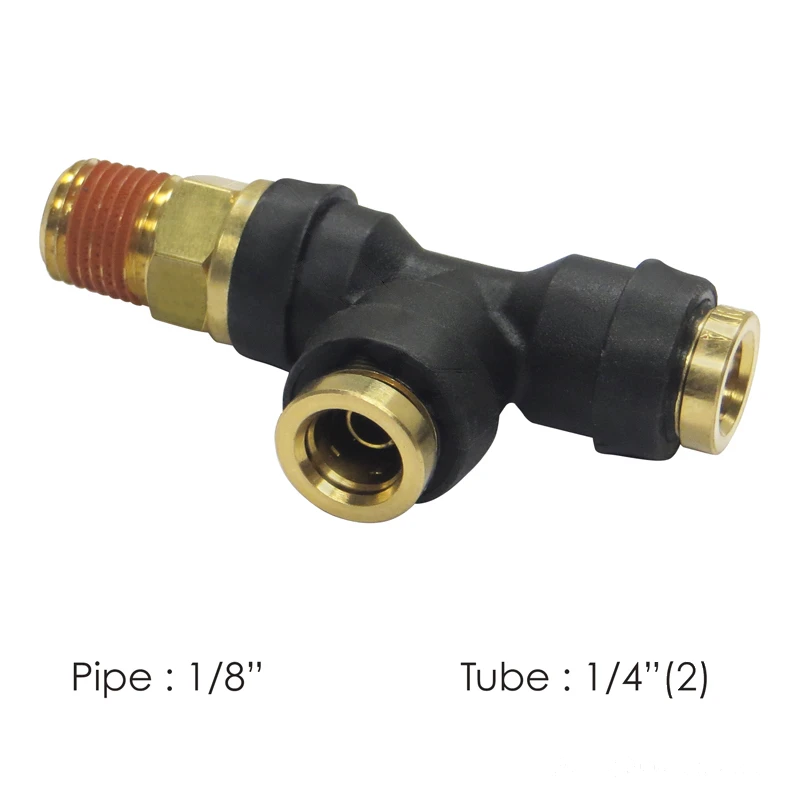 DOT Composite Push-Lock Air Brake Fitting Swivel Male Run 1/4in Tube x 1/8in NPT Automann - 177.12C714A
